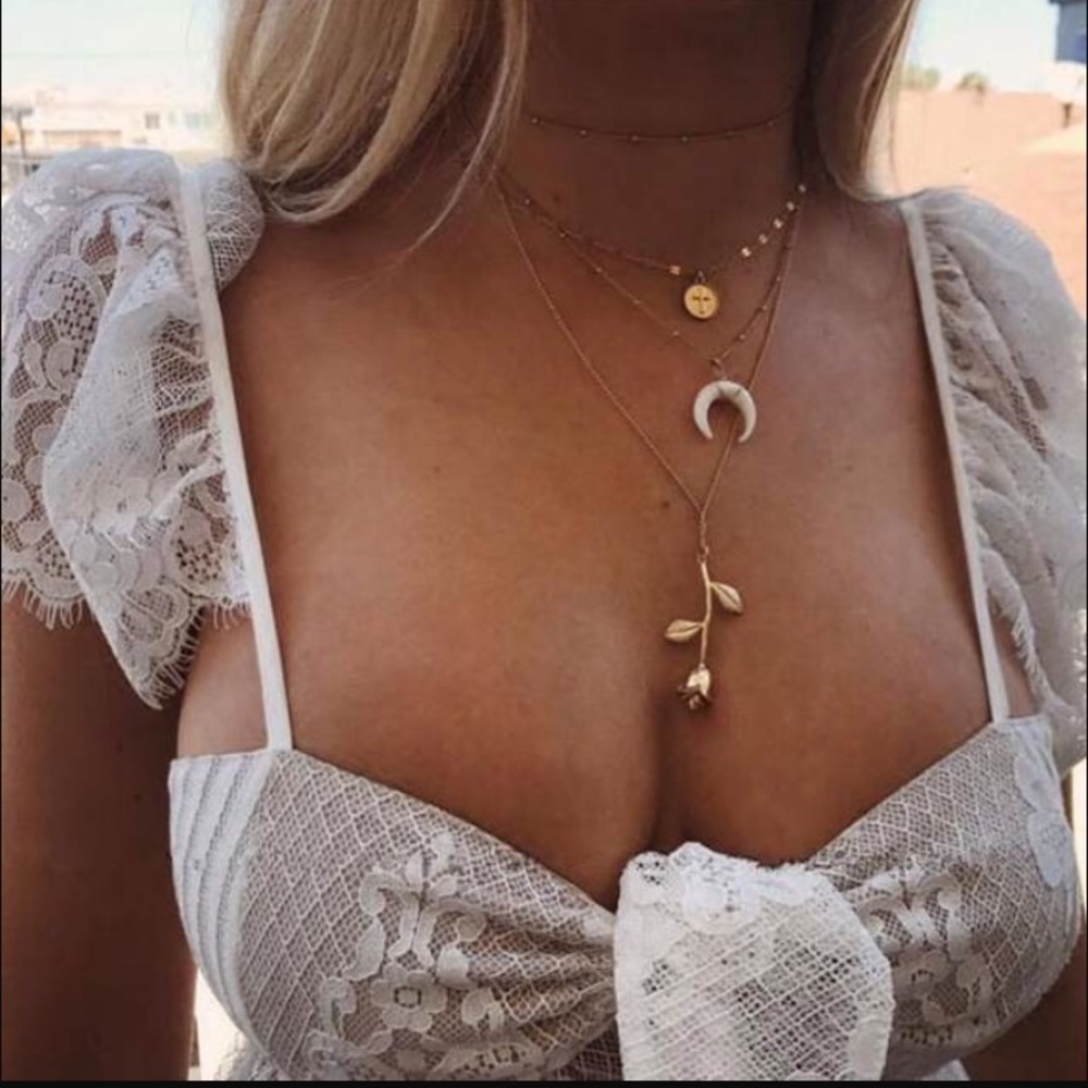 Gold Rose Necklace